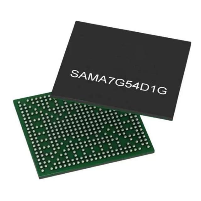 Microchip SAMA7G54D1GT-I/4UB ARM Cortex A7 微處理器 MPU，帶 MIPI 攝像頭和 1Gb 集成 DDR3L