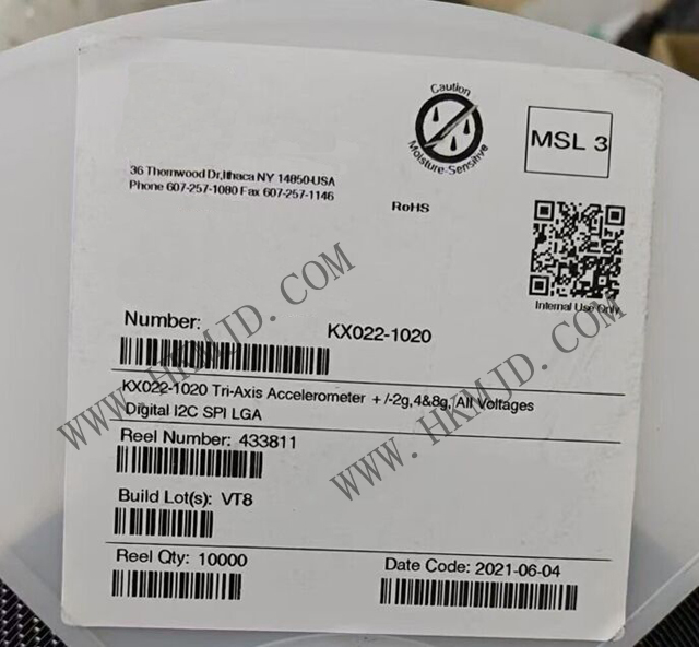 運動傳感器_KX022-1020_加速計 X，Y，Z 軸 ±2g，4g，8g 0.39Hz ~ 800Hz 12-LGA