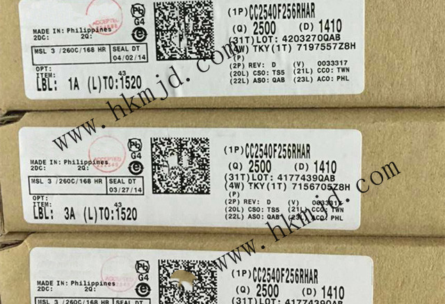 配備256kB 閃存，8kB SRAM【CC2540F256RHAR】——帶 USB 的低功耗 Bluetooth?無線MCU